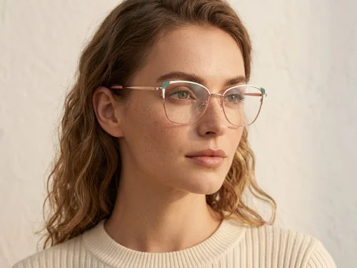 Lunettes papillon en métal blanc #BS2425-0567