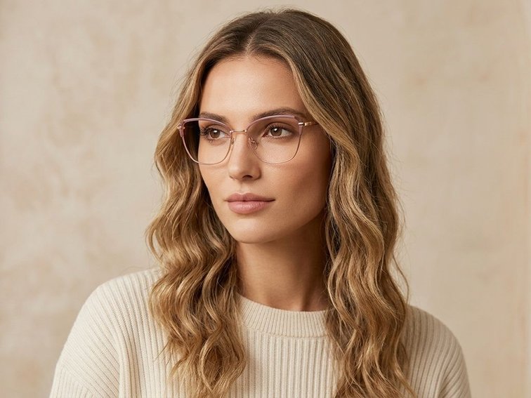 Lunettes papillon en métal rouge #BS2425-0569