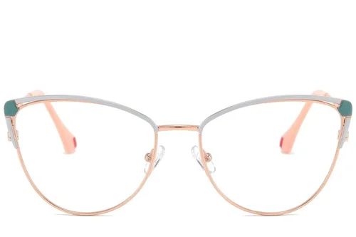 Lunettes papillon en métal blanc #BS2425-0572