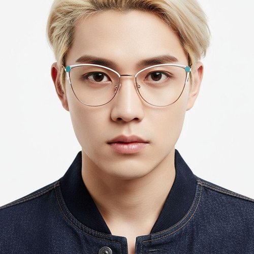 Lunettes papillon en métal blanc #BS2425-0572