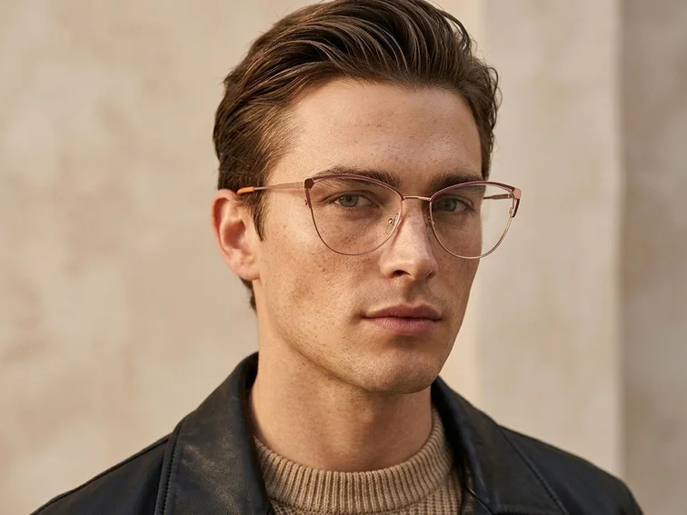 Gafas de metal rojo mariposa #BS2425-0574