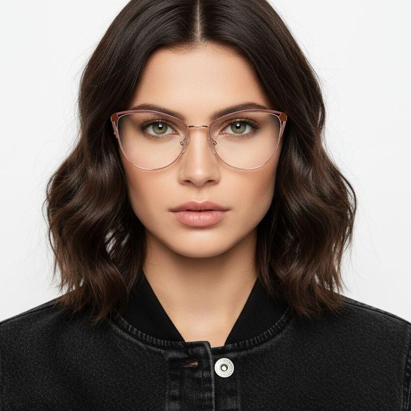 Schmetterlings-Brille aus rotem Metall #BS2425-0574