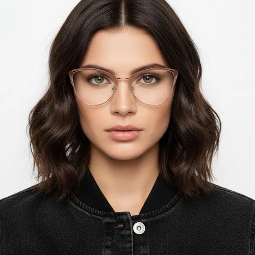Lunettes papillon en métal rouge #BS2425-0574