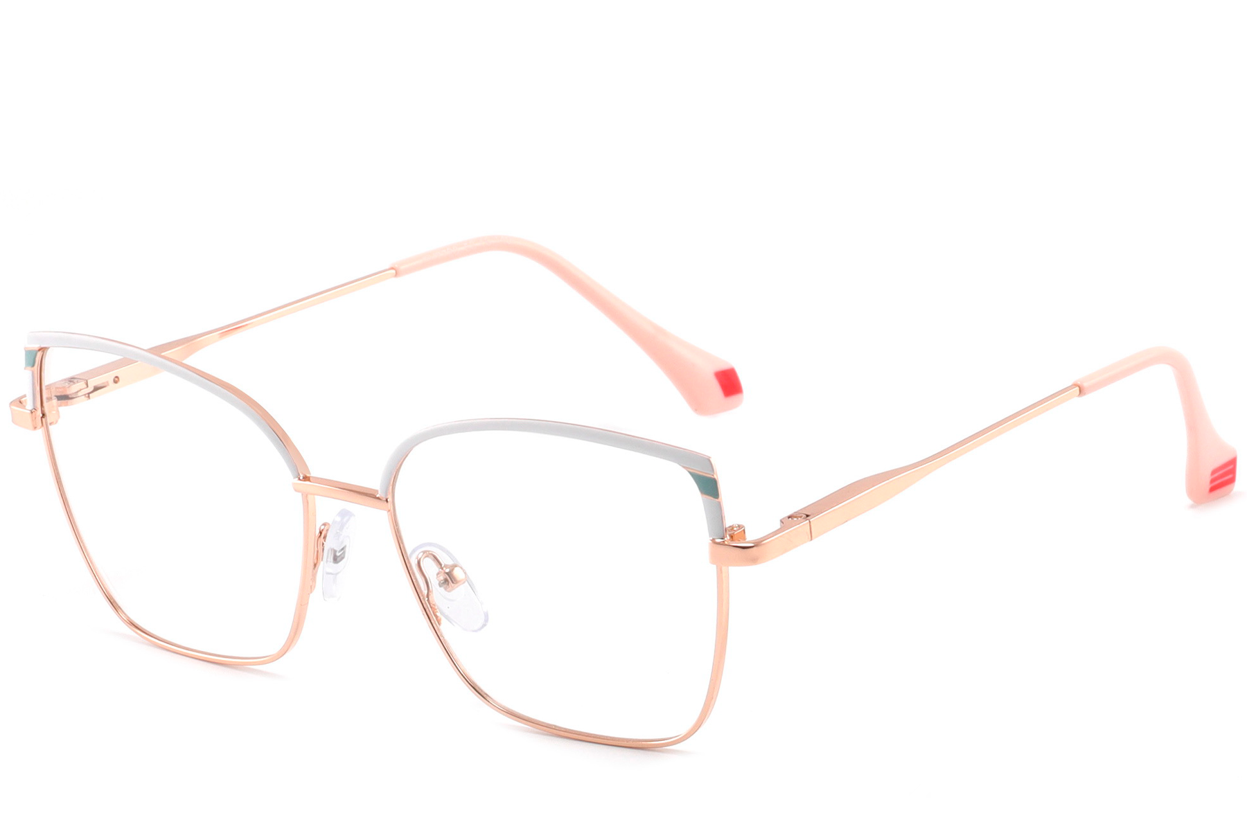 Lunettes papillon en métal blanc #BS2425-0577