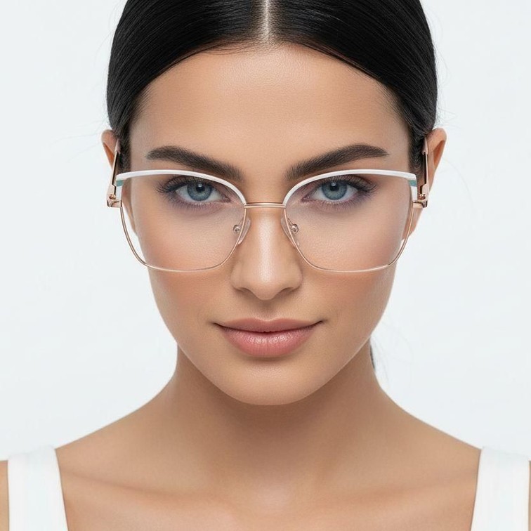 Butterfly White Metal Glasses #BS2425-0577