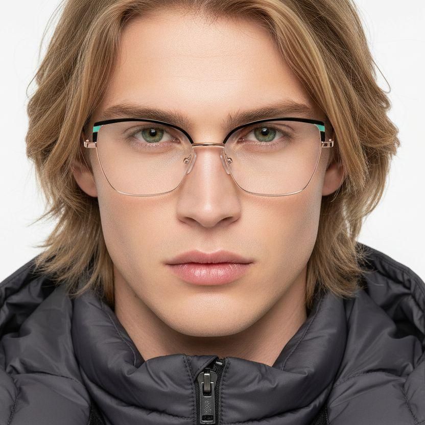 Butterfly-Brille aus schwarzem Metall #BS2425-0578