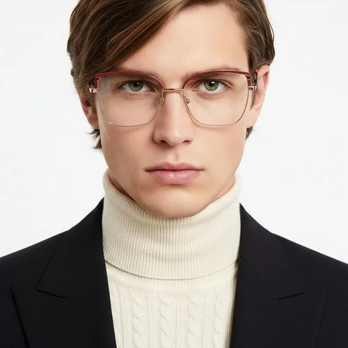 Lunettes papillon en métal rouge #BS2425-0579