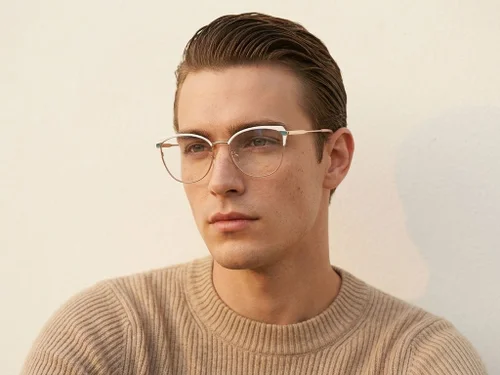 Lunettes papillon en métal blanc #BS2425-0587