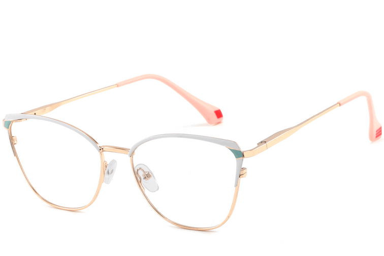 Butterfly-Brille aus weißem Metall #BS2425-0587