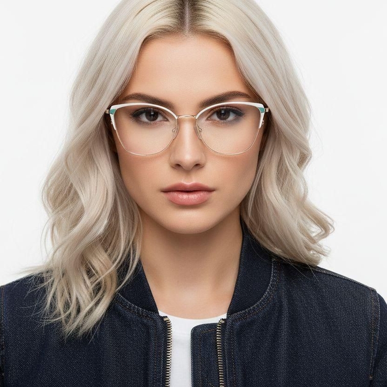 Butterfly White Metal Glasses #BS2425-0587