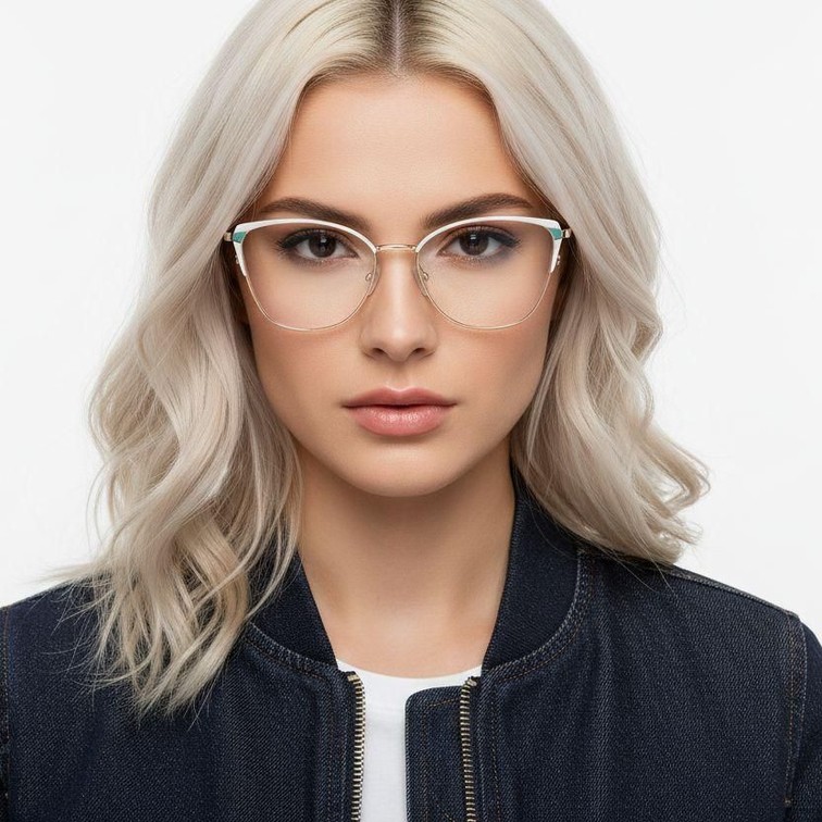 Butterfly White Metal Glasses #BS2425-0587