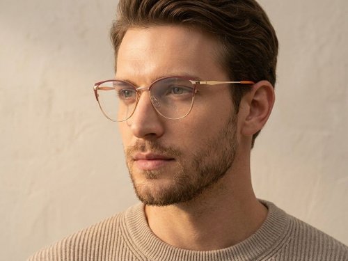 Lunettes papillon en métal rouge #BS2425-0589