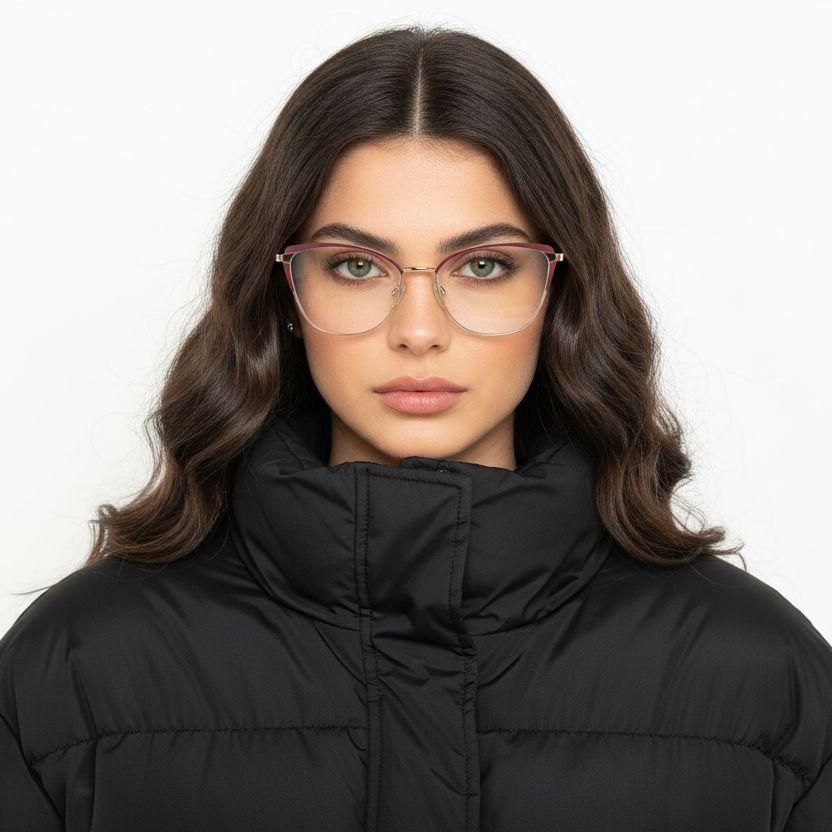 Schmetterlingsbrille aus rotem Metall #BS2425-0589