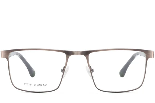 Lunettes rectangulaires en métal argenté #BS2425-0592
