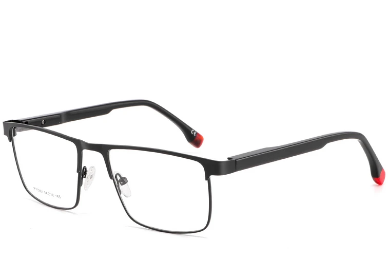 Rechteckige schwarze Metallbrille #BS2425-0593