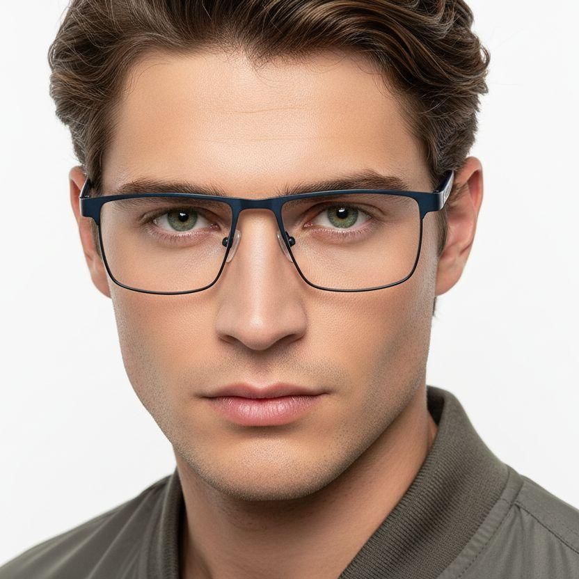 Rectangular Black Metal Glasses #BS2425-0595