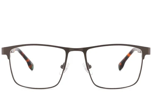 Lunettes rectangulaires en métal brun #BS2425-0596