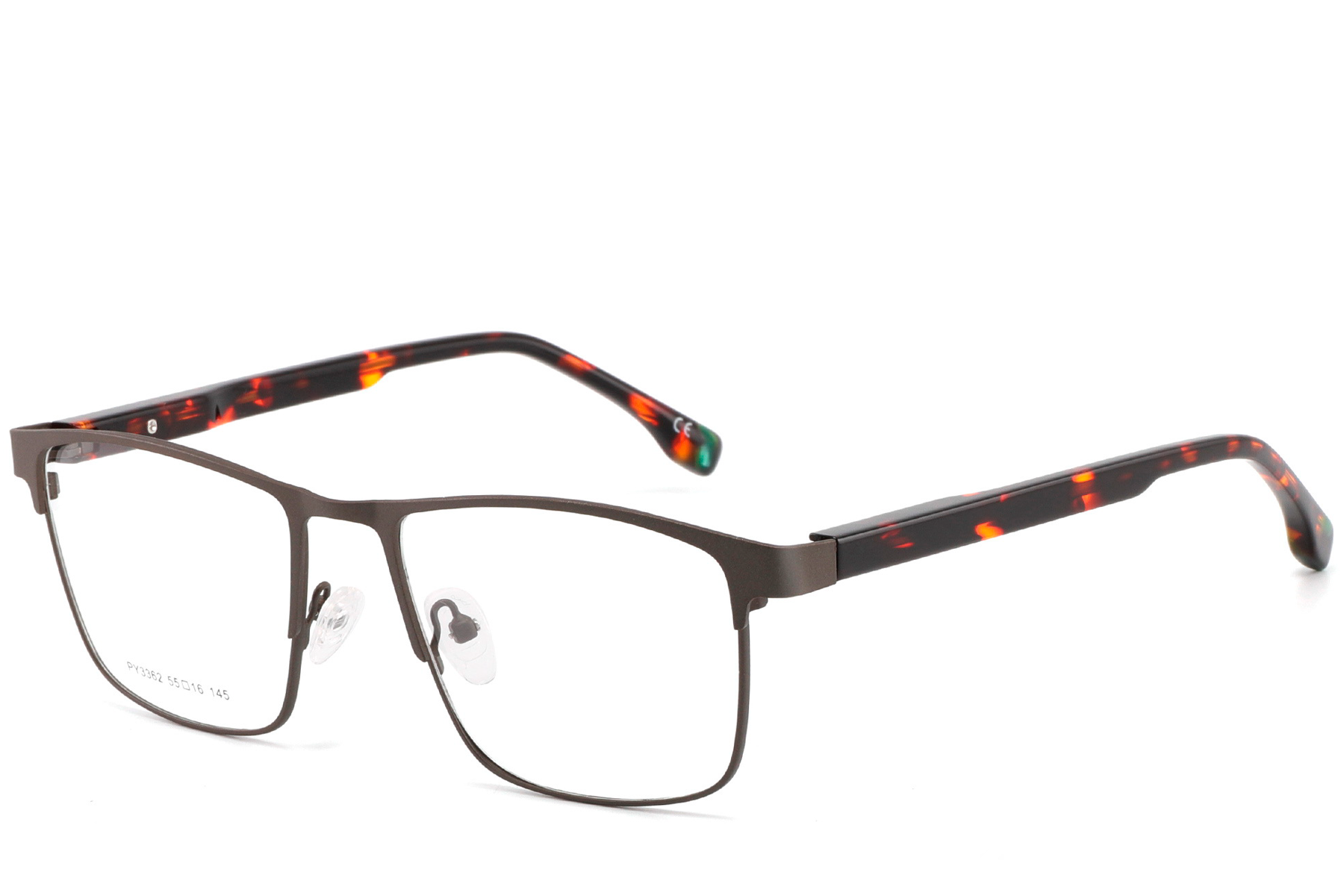 Rectangular Brown Metal Glasses #BS2425-0596