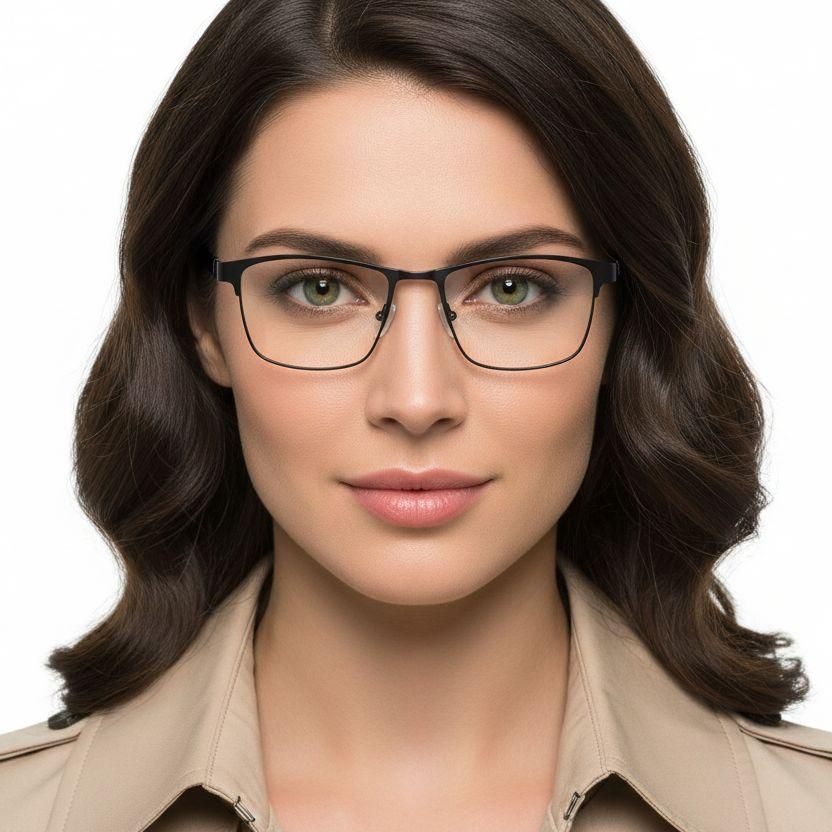 Rectangular Black Metal Glasses #BS2425-0598