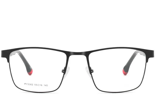 Lunettes rectangulaires en métal noir #BS2425-0598