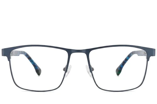 Lunettes rectangulaires en métal bleu #BS2425-0599