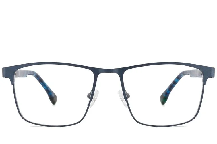 Lunettes rectangulaires en métal bleu #BS2425-0599
