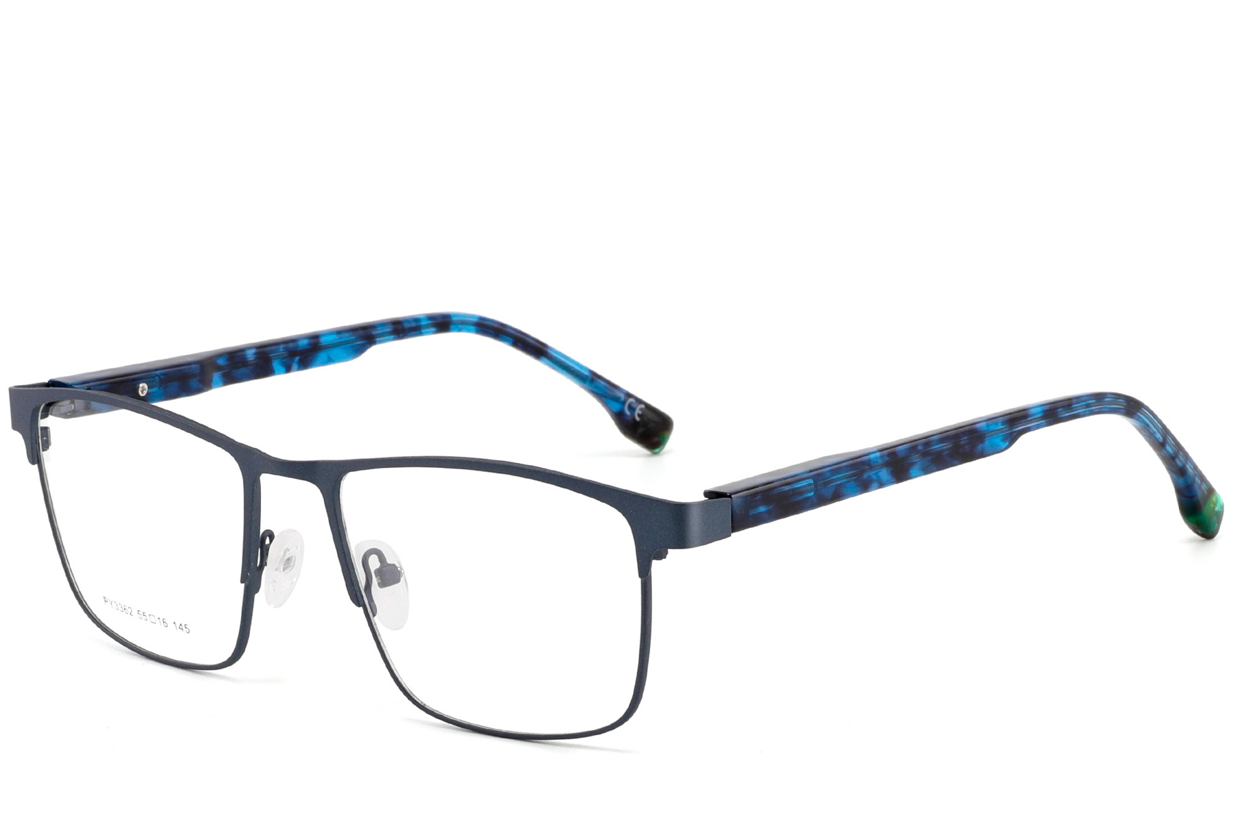 Rectangular Blue Metal Glasses #BS2425-0599