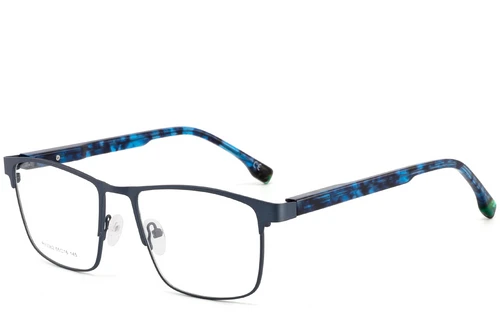Rectangular Blue Metal Glasses #BS2425-0599