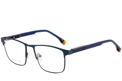 Rectangular Blue Metal Glasses #BS2425-0600