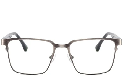 Lunettes rectangulaires en métal argenté #BS2425-0602