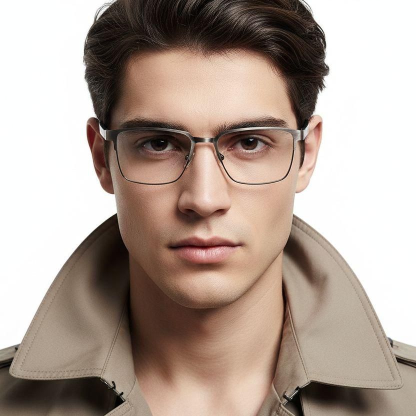 Rectangular Silver Metal Glasses #BS2425-0602