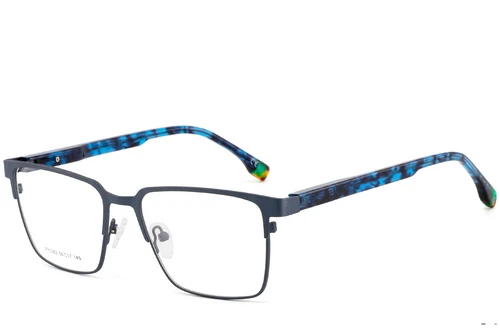 Rectangular Blue Metal Glasses #BS2425-0604