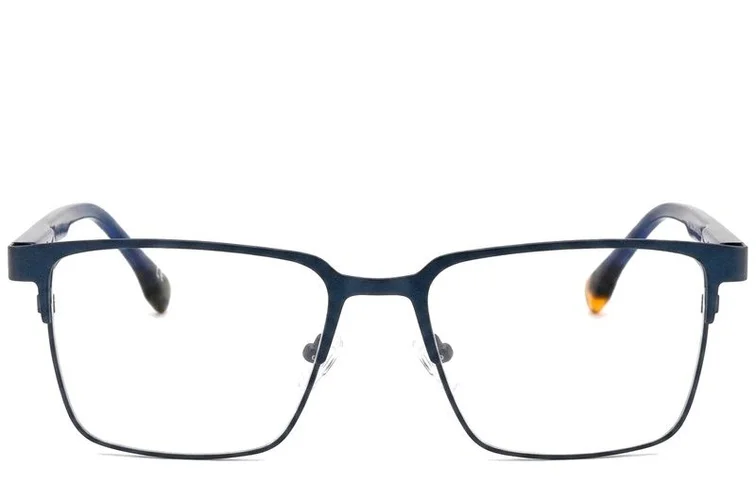 Lunettes rectangulaires en métal bleu #BS2425-0605