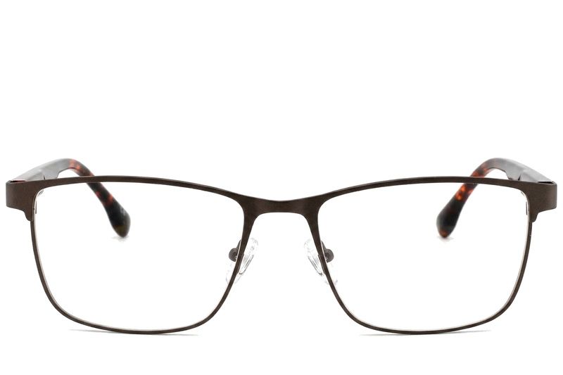 Occhiali rettangolari in metallo marrone #BS2425-0606