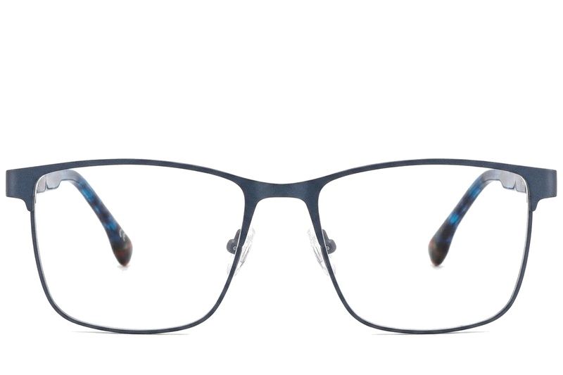 Occhiali rettangolari in metallo blu #BS2425-0609