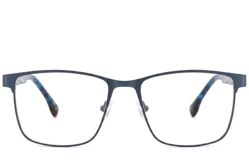 Lunettes rectangulaires en métal bleu #BS2425-0609