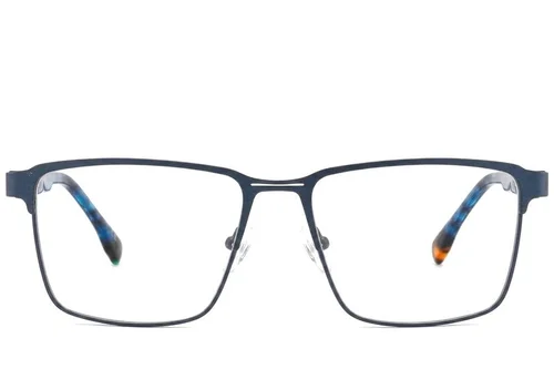 Lunettes rectangulaires en métal bleu #BS2425-0612