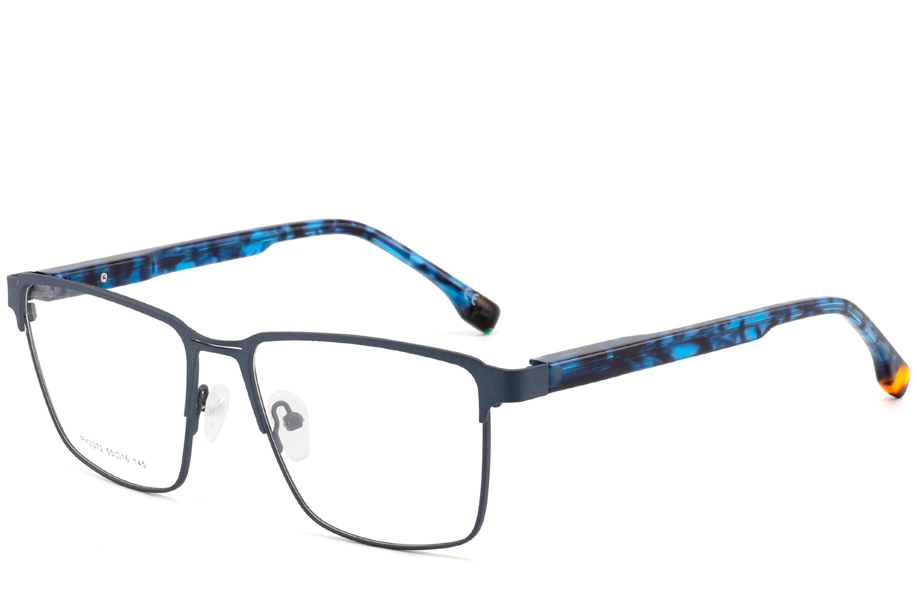 Rectangular Blue Metal Glasses #BS2425-0612