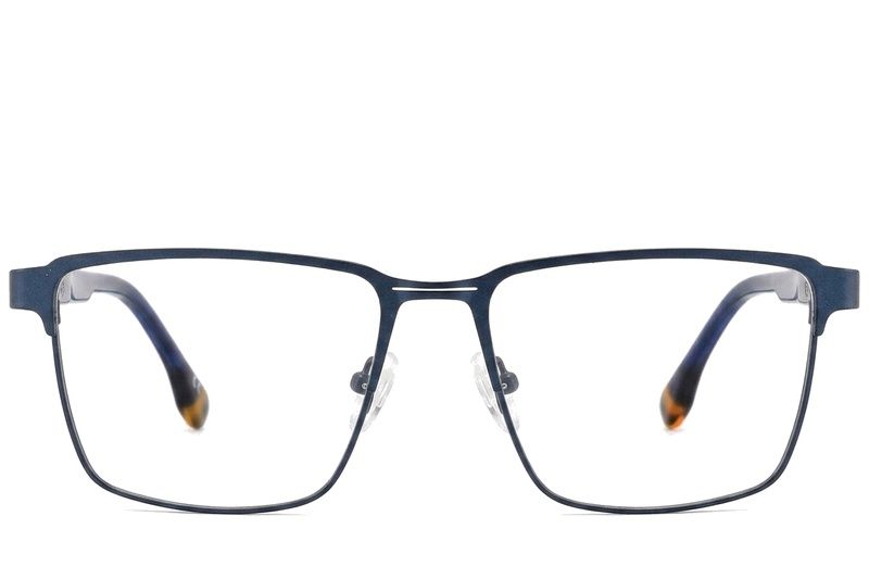 Rectangular Blue Metal Glasses #BS2425-0613