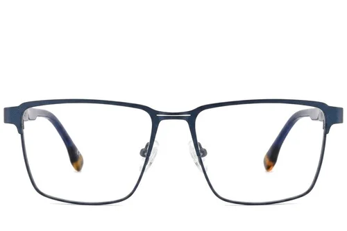 Rectangular Blue Metal Glasses #BS2425-0613