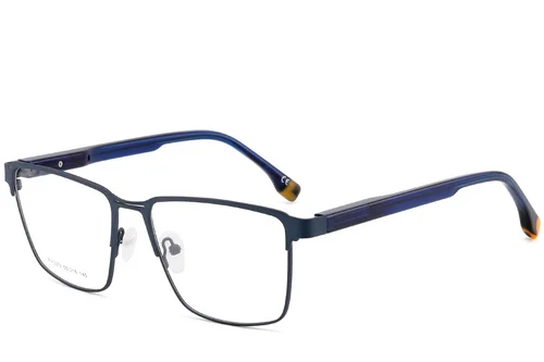 Lunettes rectangulaires en métal bleu #BS2425-0613