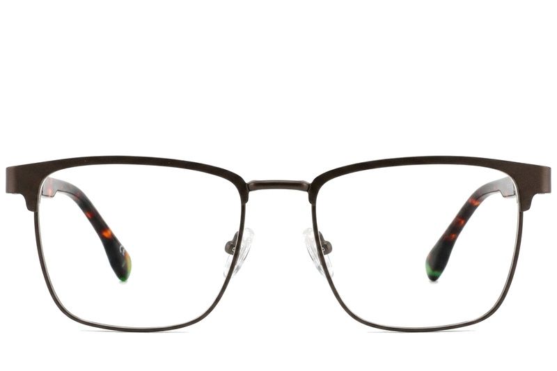 Lunettes rectangulaires en métal brun #BS2425-0614