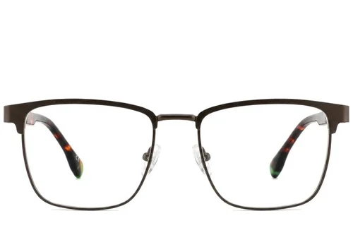 Lunettes rectangulaires en métal brun #BS2425-0614