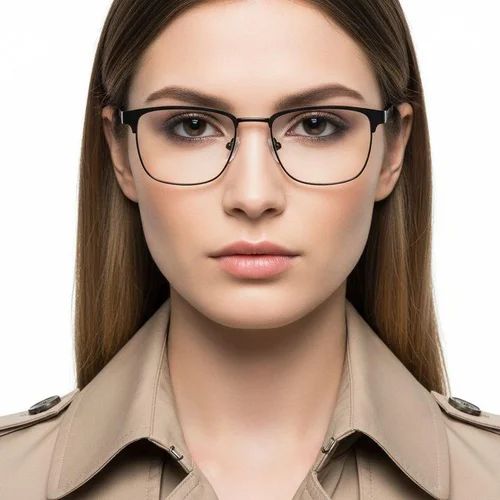 Lunettes rectangulaires en métal noir #BS2425-0616
