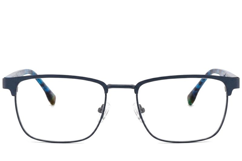 Lunettes rectangulaires en métal bleu #BS2425-0617