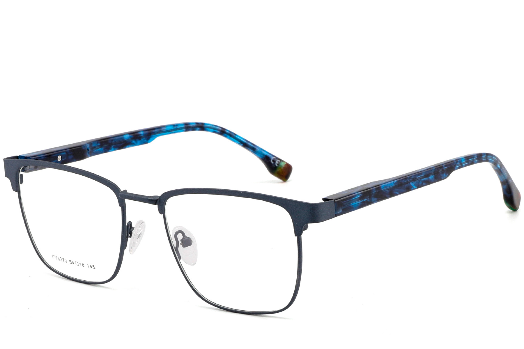 Rechteckige blaue Metallbrille #BS2425-0617