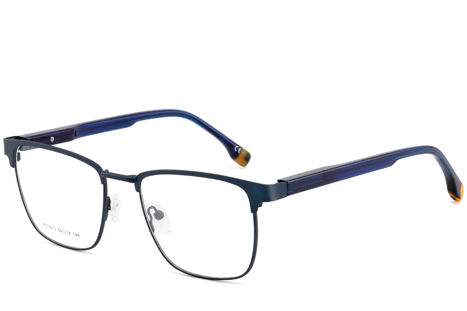 Rectangular Blue Metal Glasses #BS2425-0618