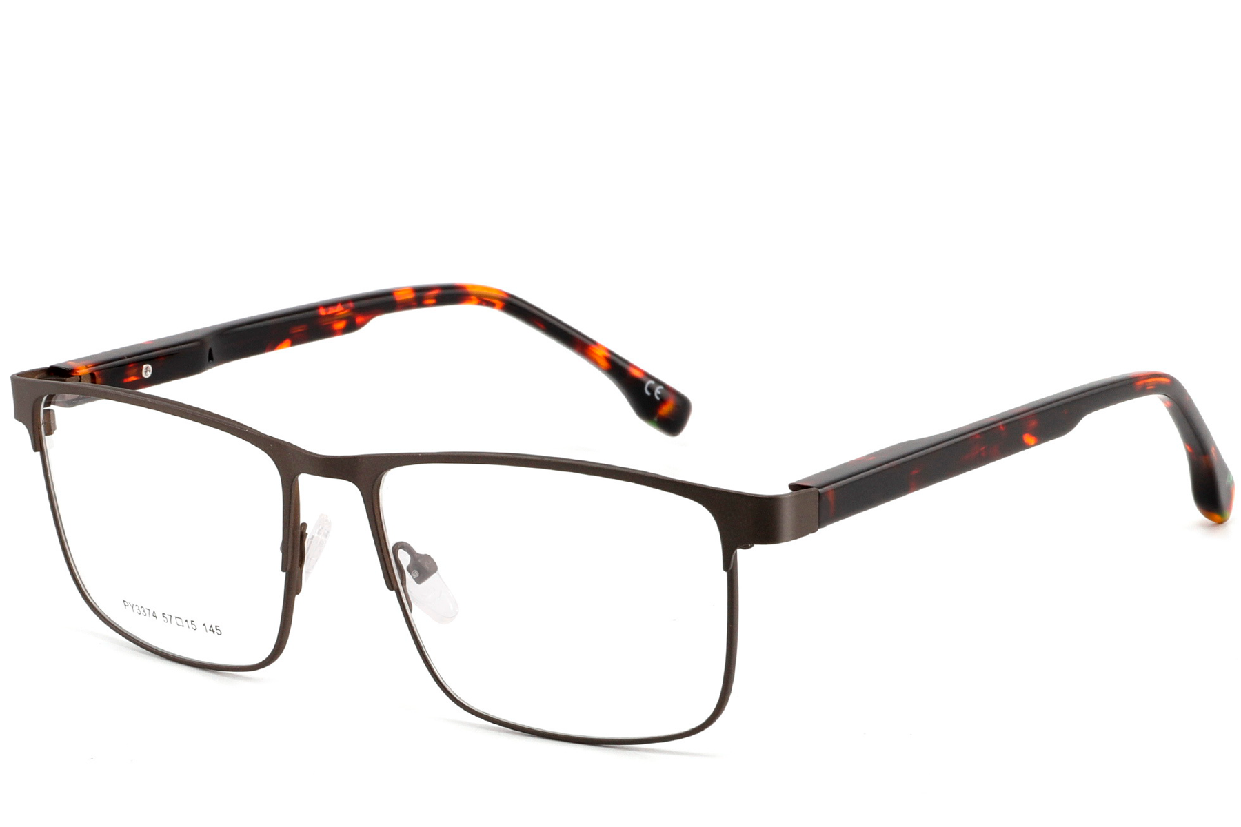 Rectangular Brown Metal Glasses #BS2425-0619