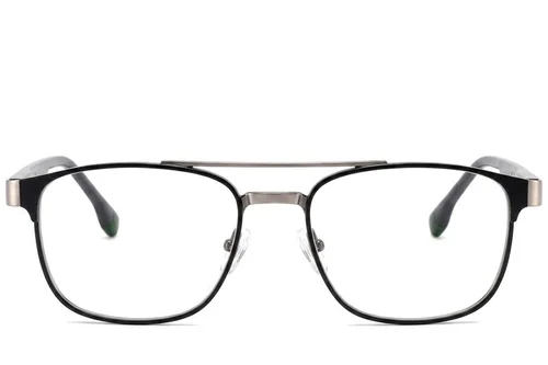 Lunettes rectangulaires en métal argenté #BS2425-0620