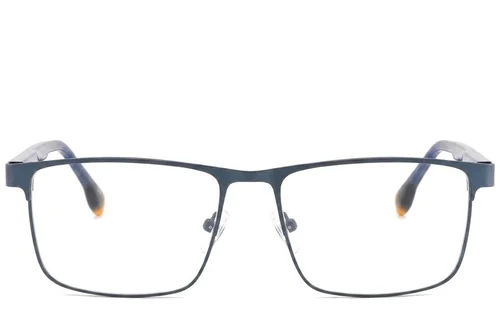 Lunettes rectangulaires en métal bleu #BS2425-0623